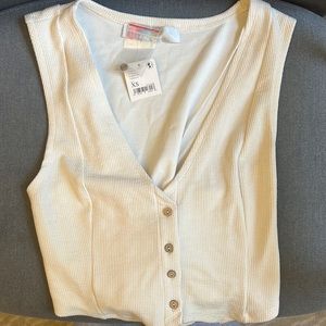 Free People Cream Sweater Vest